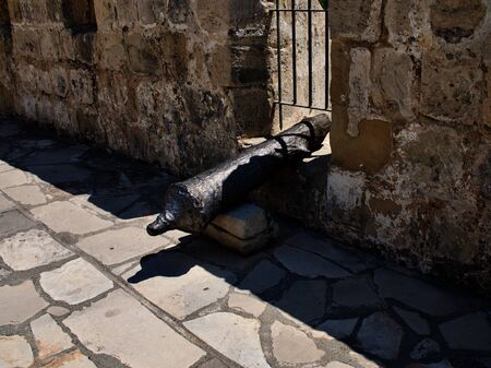 Ancient cannons of defense weapons in the old fortress, the island of Cyprusのeditorial素材