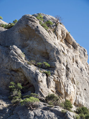 Mountains and rocks on the Black Sea coast, Novy Svet, Crimeaの写真素材