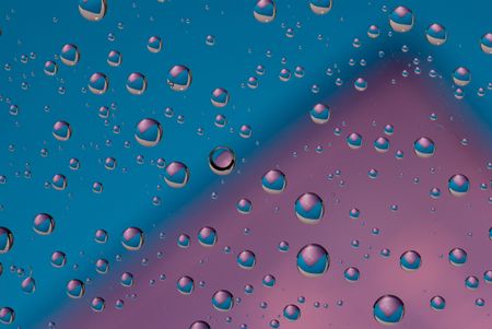 Drops of water of the different form close upの写真素材