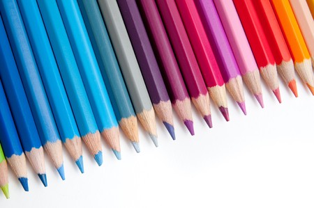 Color pencils with white background