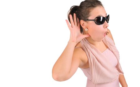 Woman trying to hear