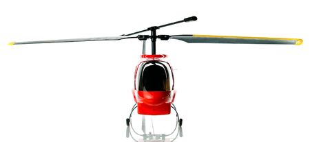 Toy helicopter over white backgroundの写真素材