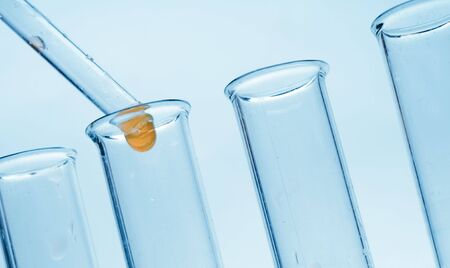 Test tubes on white background