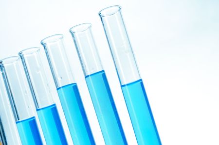 Test tubes on white backgroundの写真素材