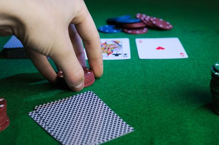 Player hold poker chipsのeditorial素材