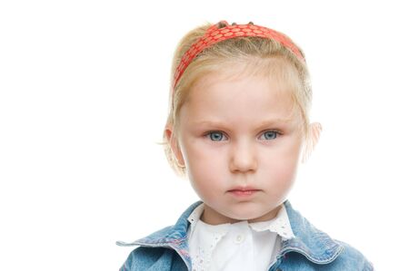Portrait of young girl. Isolated on white.
