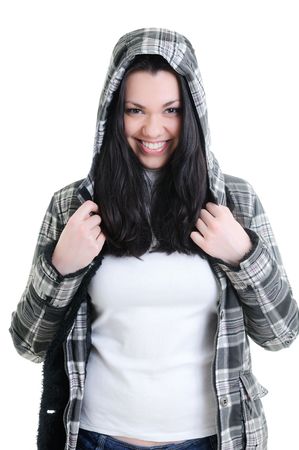 woman isolated on whiteの写真素材