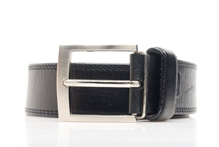 Men's belt. Isolated over white.