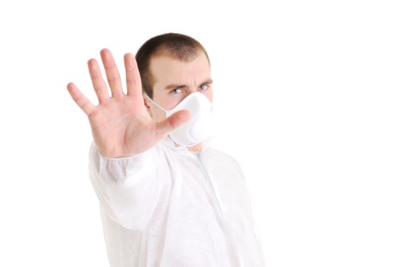 Man gesturing stop.の写真素材