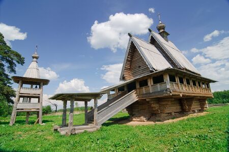 Authentic Russian wooden churchの写真素材