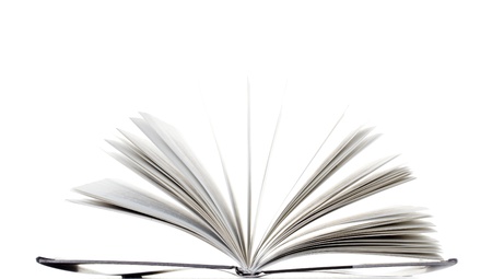 open book isolated over whiteの写真素材