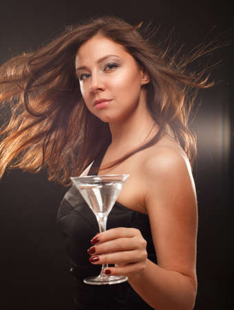 Woman with cocktailの写真素材