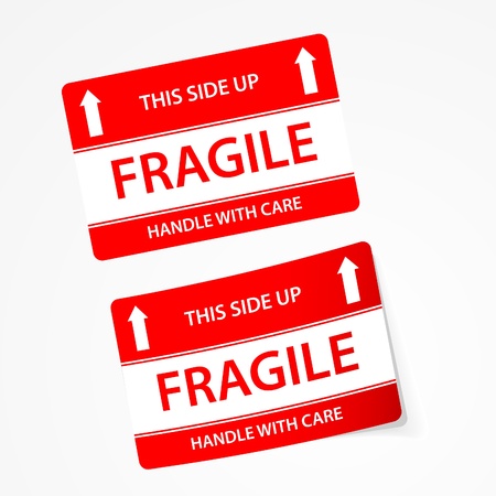 Vector fragile stickersのイラスト素材