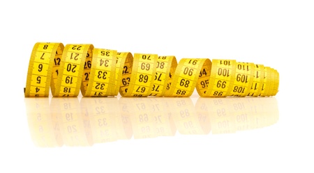 Measure tape. Isolated over white.