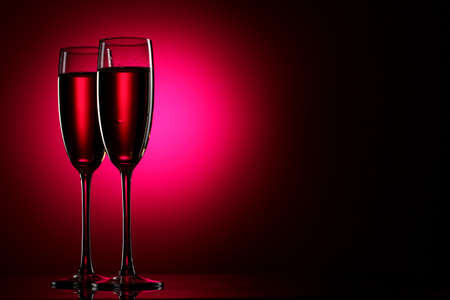 Pair of champagne flutesの写真素材