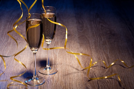 Pair glasses of champagneの写真素材