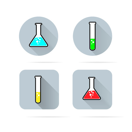 Laboratory glass iconsのイラスト素材