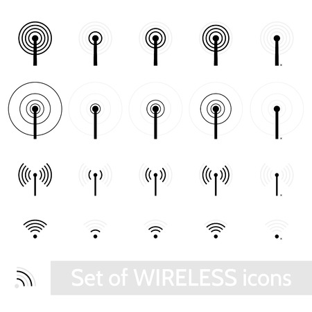 Wireless icons setのイラスト素材