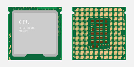 CPU. Central processing unit. Computer chip or microchip.