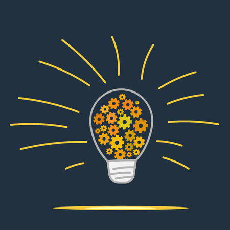 light bulb with gearsのイラスト素材