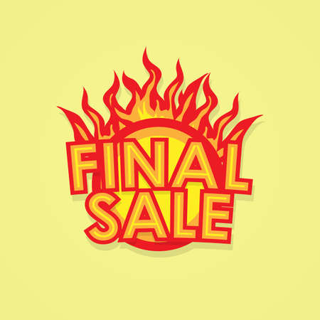 Sign sale offer with fire.のイラスト素材