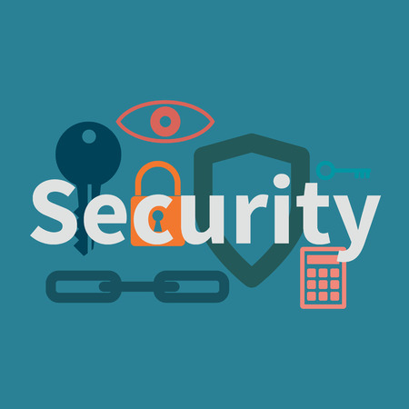 Web security concept icon. Vector illustration in flat styleのイラスト素材