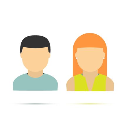 People icons. Man and woman flat icons collectionのイラスト素材