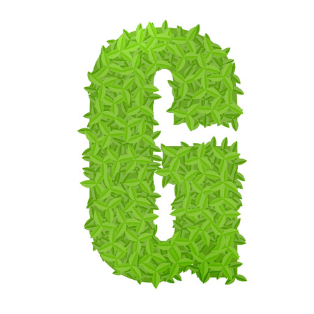 Vector illustration of uppercase letter G consisting of green leavesのイラスト素材