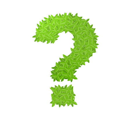 Vector illustration of question sign consisting of green leavesのイラスト素材