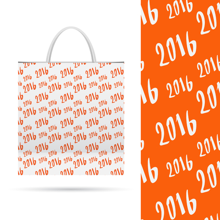 2016. Holiday pattern over paper package.  Seamless pattern. Vector  File contains seamless patterns under clipping mask and in swatches.のイラスト素材