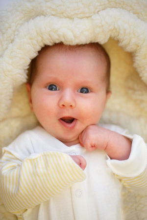 Beautiful cute baby. Newborn babyの写真素材