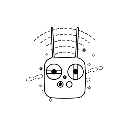 Remote control simple icon on white background. Thin line style illustration.のイラスト素材