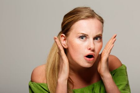 Portrait of woman in dressの写真素材