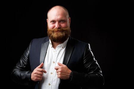 Satisfied man with ginger beard