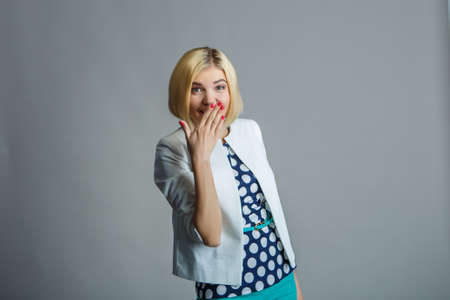 Laughing girl on empty background