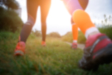 Blurred photo of running women