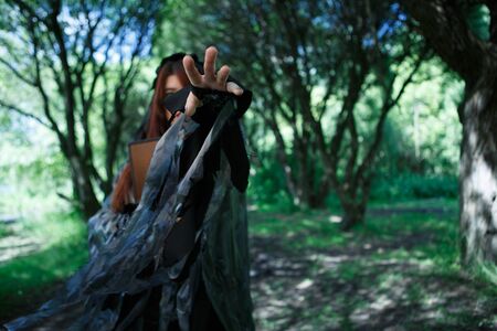 Fantasy picture of black witchの写真素材