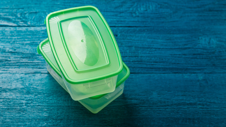 Picture of lunchboxes with green coversの写真素材