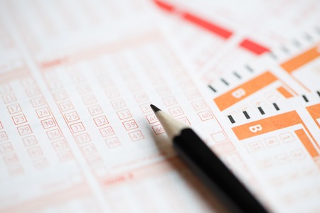 Photo on top of lottery ticketの写真素材