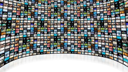 Large screen with many channels.の写真素材