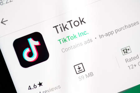 Moscow, Russia - February 26,2020. Application tik tok