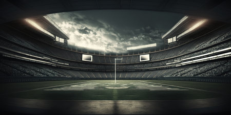 Empty stadium in dark keyの素材