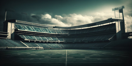 Empty stadium in dark keyの素材