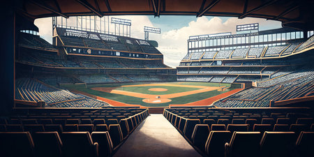 Empty stadium in dark keyの素材