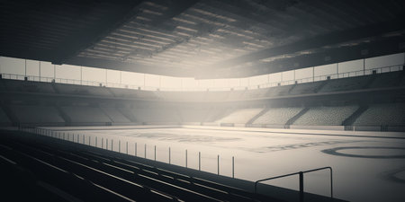 Empty ice hockey rink. Generative Aiの素材