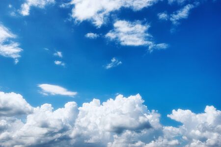 blue sky with clouds in  summerの写真素材