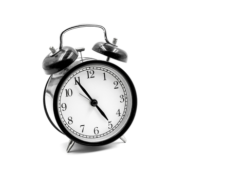 Alarm clock on white backgroundの写真素材