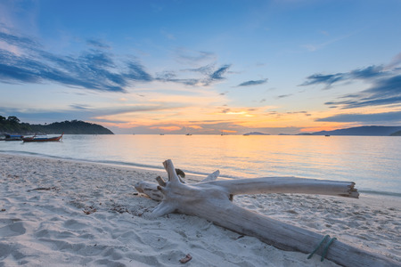 Sunset on the seashore of Koh Lipe province Satun in Thailandの写真素材