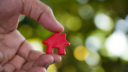 Small house on handの写真素材