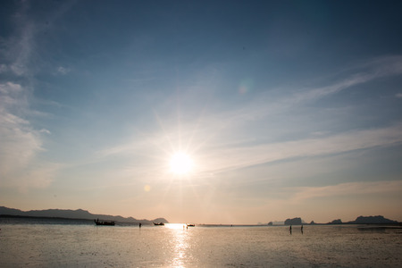 Sunset over the seaの写真素材